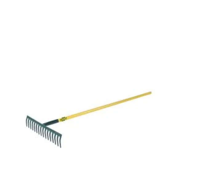 LASHER Garden Rakes - 16T All Steel Green & Yellow