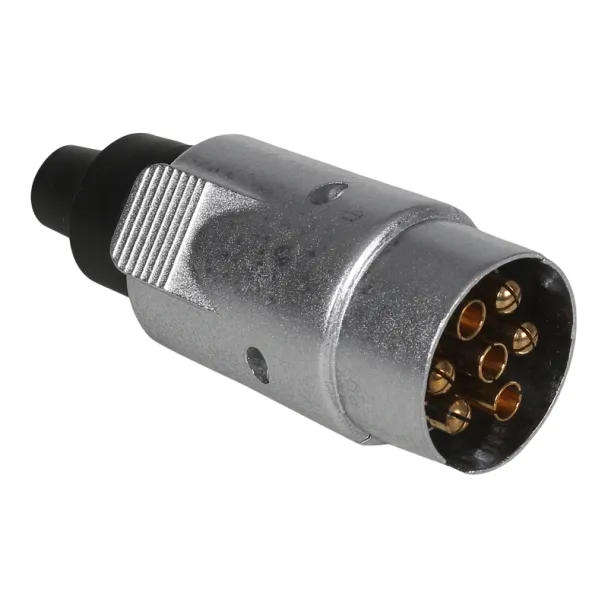 7-Pin Male Metal Trailer Plug  Durable 69mm Connector