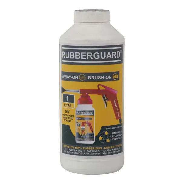 1L Grey Fine Brush Rubber Coating  Quick-Dry Automotive Touch-Up
