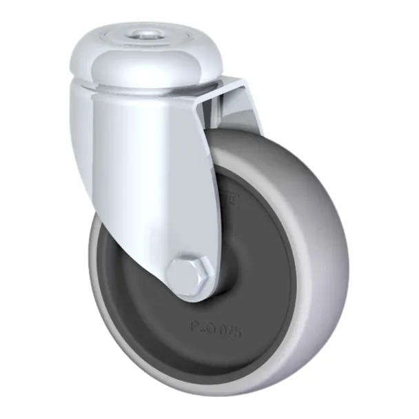 75mm Rubber Bolt Hole Swivel Castor Wheel