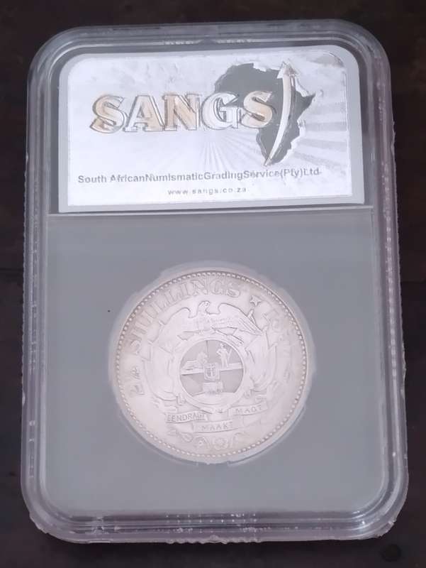1897 Paul Kruger silver 2 1/2 Shillings graded AU53  Excellent Scraper Marks