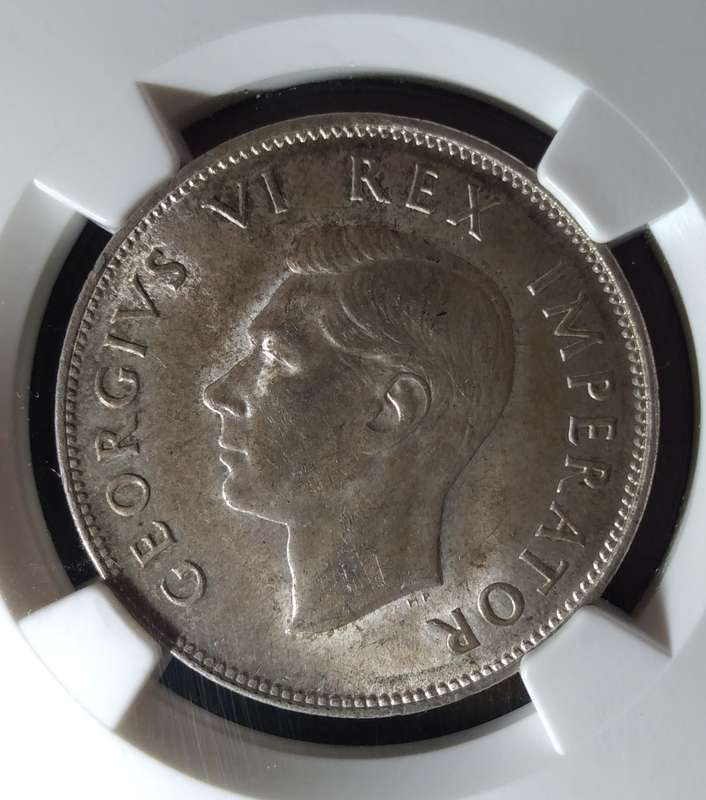 1942 SA UNION HALF CROWN NGC GRADED MS 62