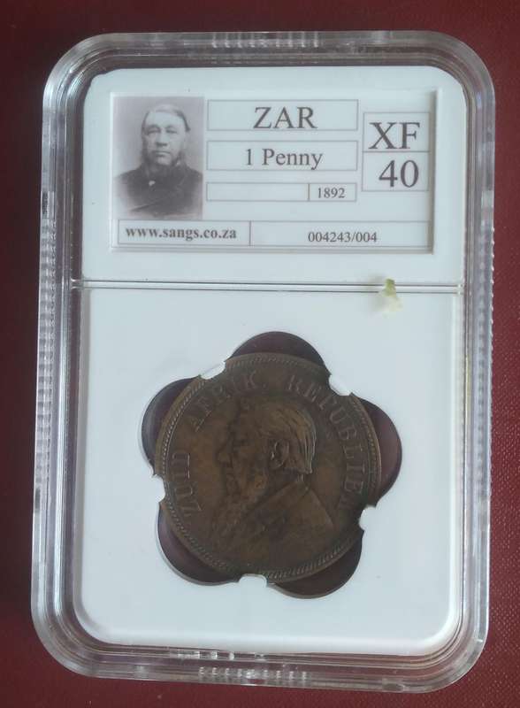 ZAR 1 Penny 1892 XF 40