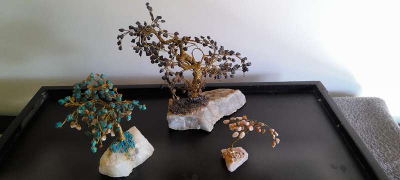 Set of 3 Beautiful Trees Precious Gemstones