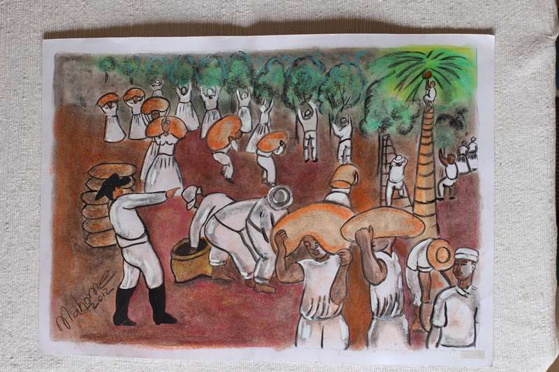 Original artwork by Mahome (Field workers scene) (Pastel 2012)