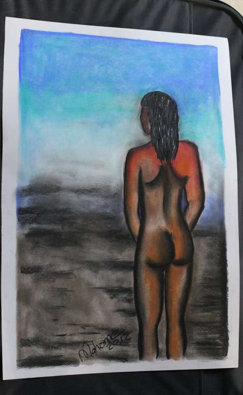 Original artwork by Lucas Mahome  - Nude Gazing (Pastel) 2012