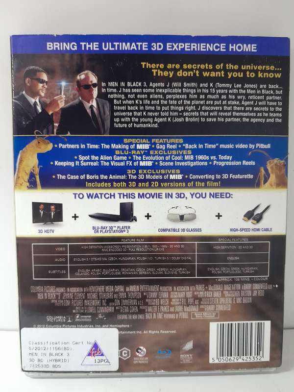 MIB 3 (Blu-ray and Blu-ray 3D)