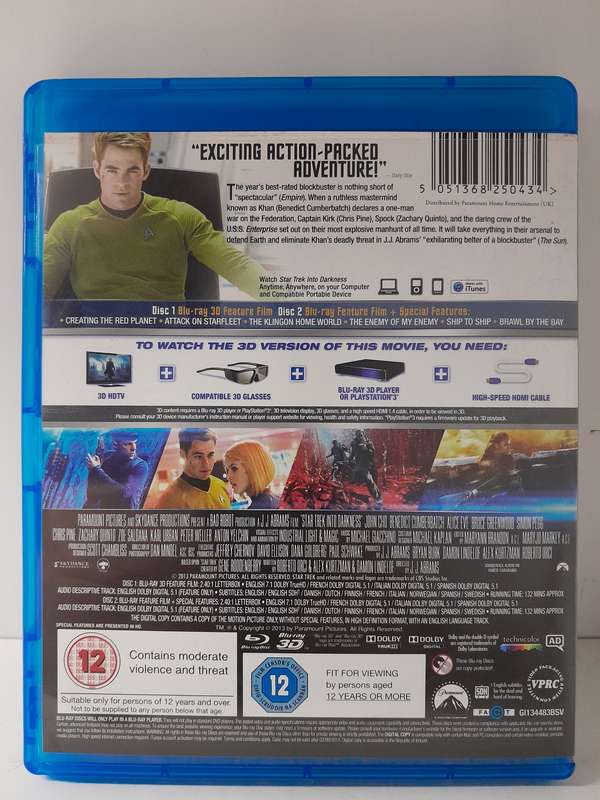 Star Trek - Into the Darkness (Blu-ray and Blu-ray 3D)
