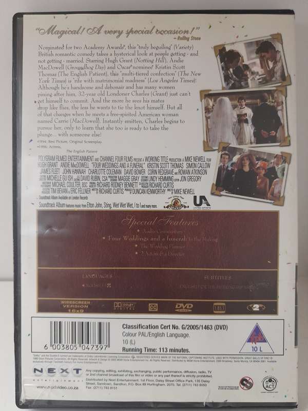 Four Weddings and a Funeral (DVD)