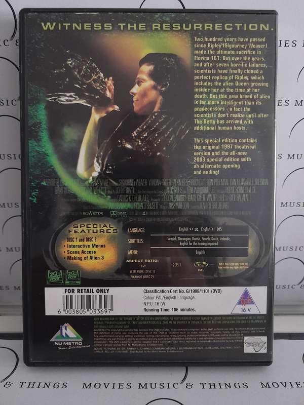 Alien Resurrection - Sigourney Weaver (DVD)