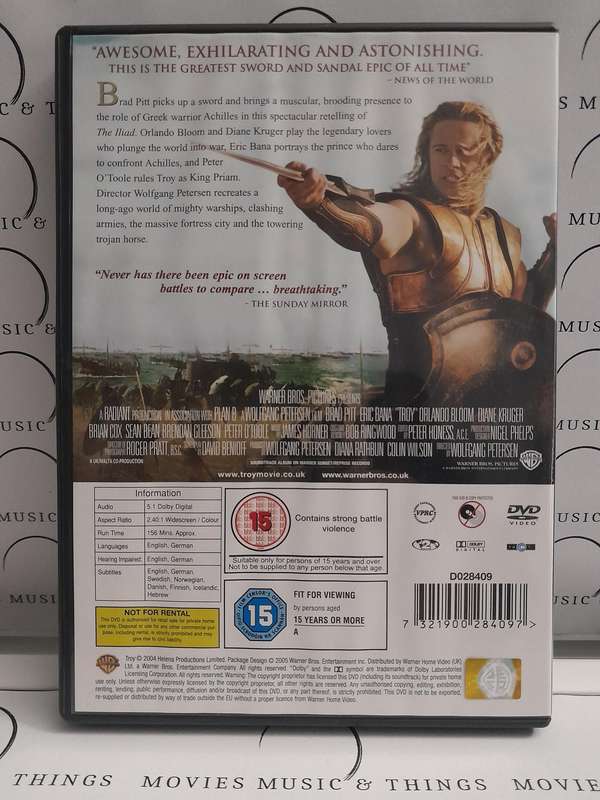 Troy - Brad Pitt (DVD) Widescreen Edition