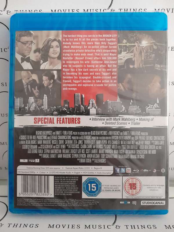 Broken City - Mark Wahlberg & Russell Crowe (Blu-ray Disc) New