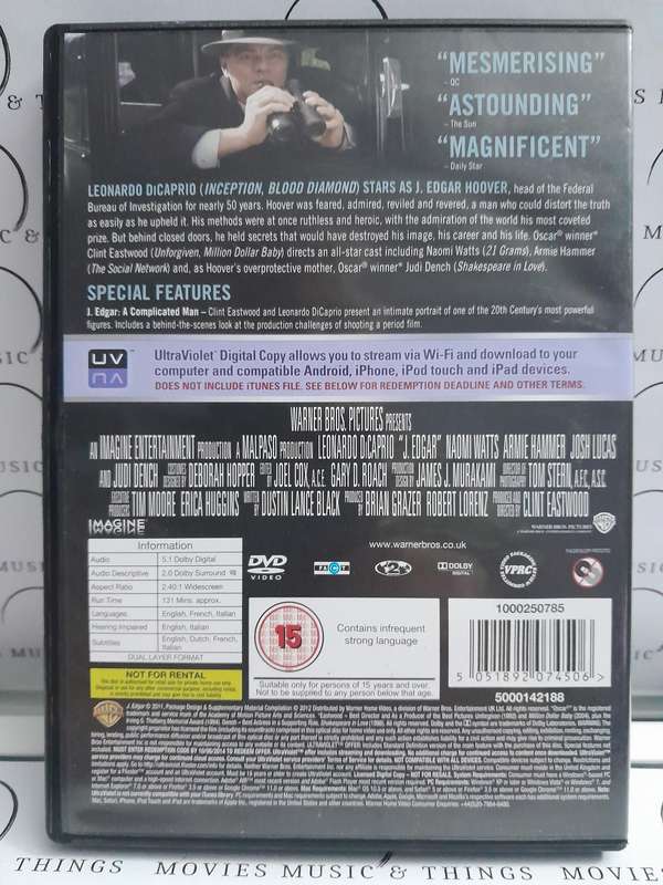 J. Edgar - Leonardo Dicaprio - A Clint Eastwood Film (DVD)