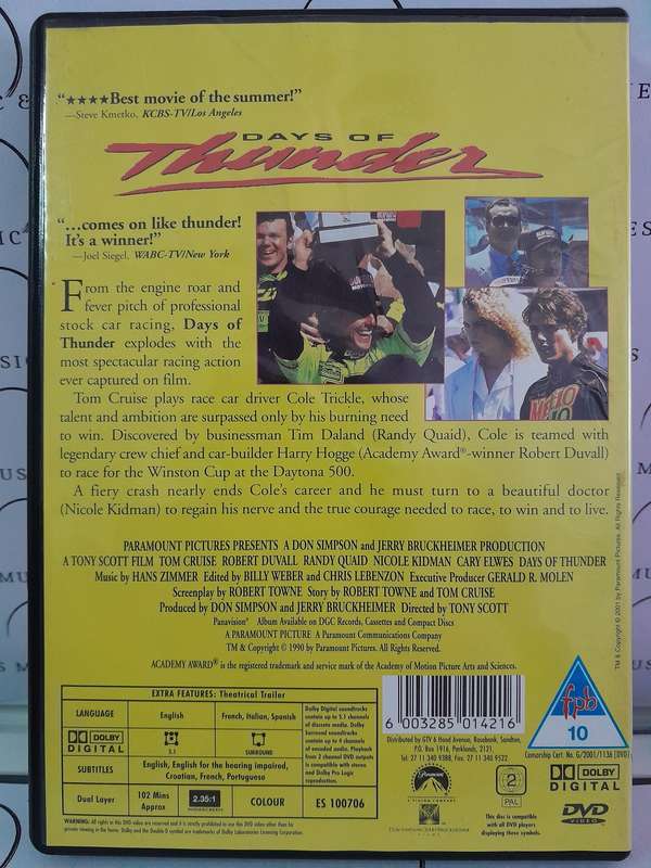 Days of Thunder - Tom Cruise (DVD)