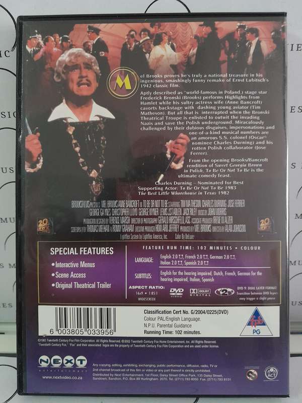 To Be or Not To Be - Mel Brooks (DVD)