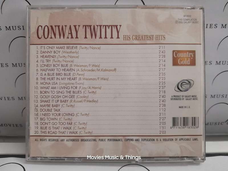 Conway Twitty - His Greatest Hits - Country Gold (CD)