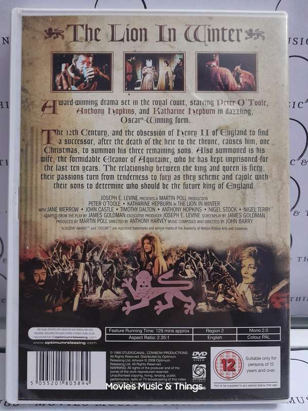 The Lion in Winter - Peter O'Toole & Kathrine Hepburn (DVD)