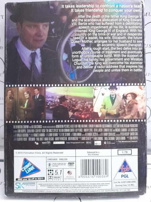 The King's Speech - Colin Firth (New DVD)