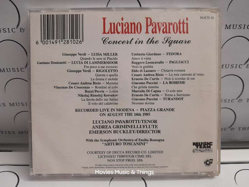 Luciano Pavarotti - Concert in the Square (CD)