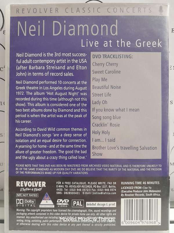 Neil Diamond - The Greatest hits 1966-992 (Double CD) & Live at the Greek (DVD)