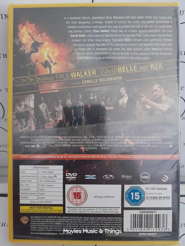Brick Mansions - Paul Walker (DVD) New