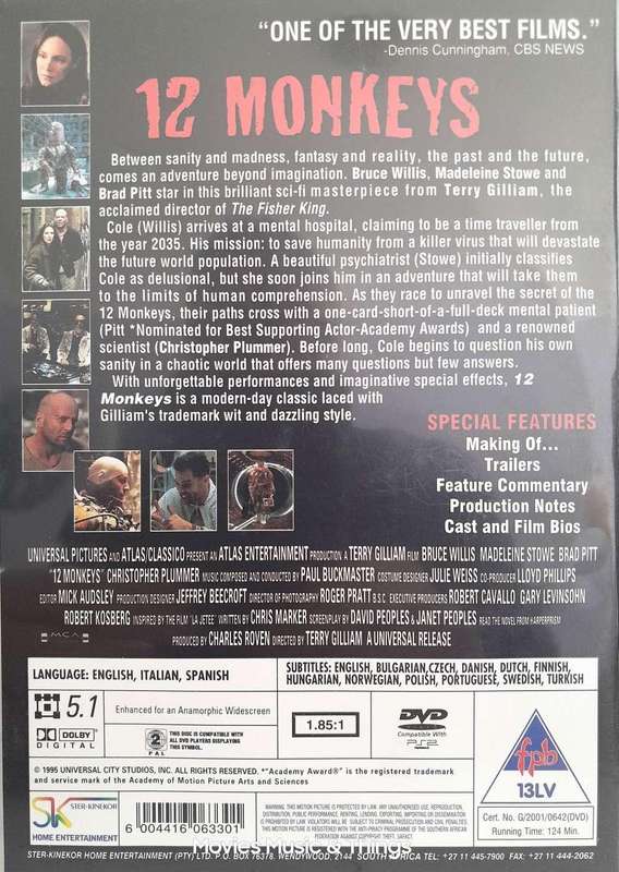 12 Monkeys - Bruce Willis & Brad Pitt (DVD)