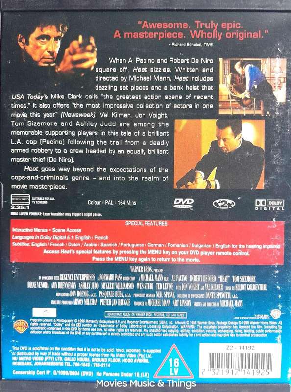 Heat - Pacino & De Niro - A Michael Mann Film (DVD)