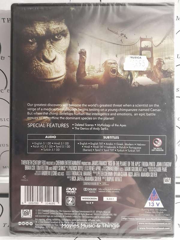 Rise of the Planet of the Apes - James Franco (DVD) New