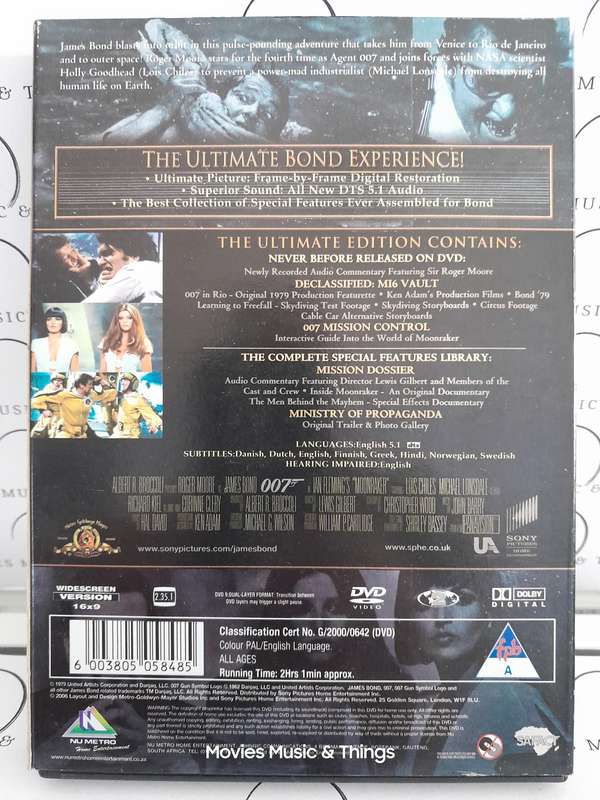 007 - 1979 - Moonraker - Roger Moore - Ultimate Edition 2 Disc (DVD) Set