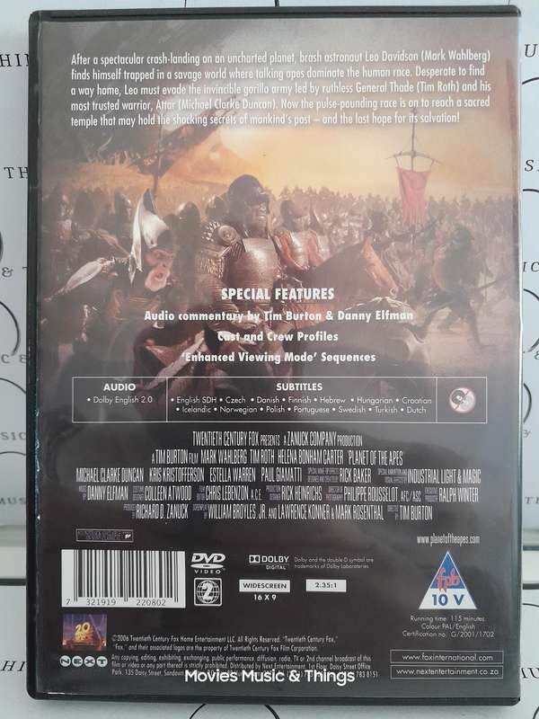 Planet of the Apes - Mark Wahlberg - A Tim Burton Film (DVD)