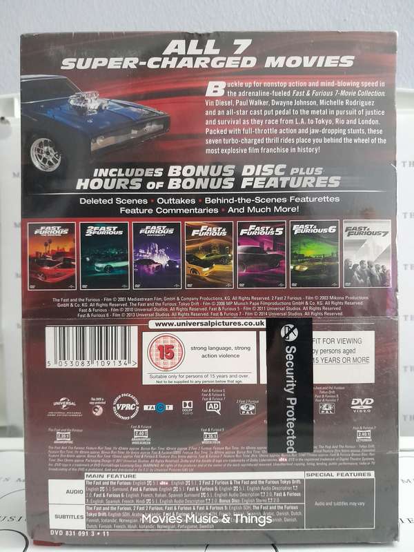 Fast & Furious - 7-Movie Collection - Vin Diesel (7xDVD) New