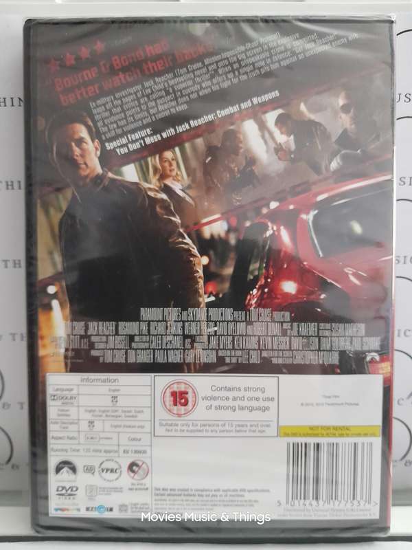 Jack Reacher - Tom Cruise (DVD) New