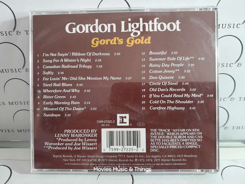 Gordon Lightfoot - Gord's Gold (CD) 2 Record set on 1 disc