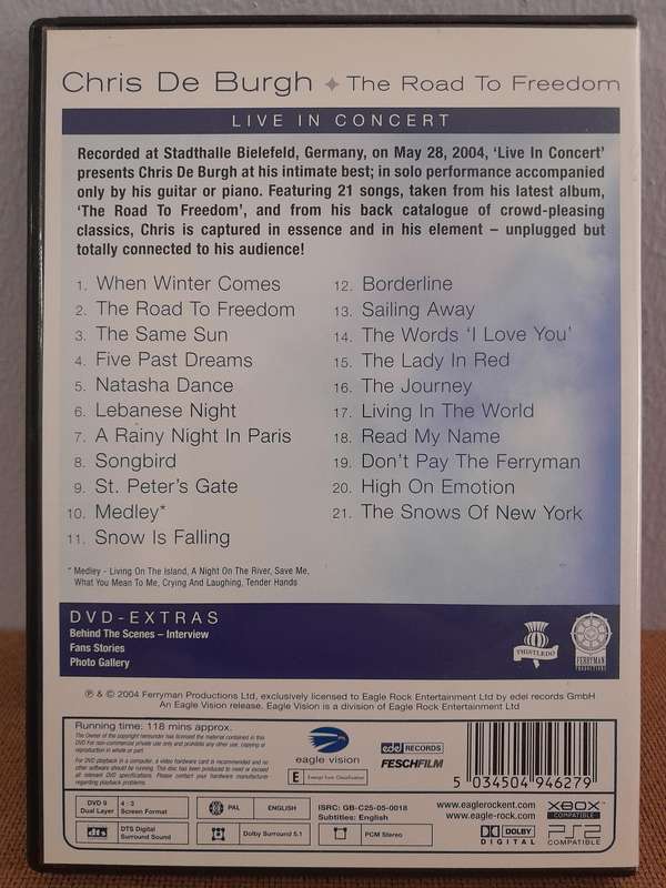 Chris De Burgh - The Road to Freedom - Live in Concert (DVD)