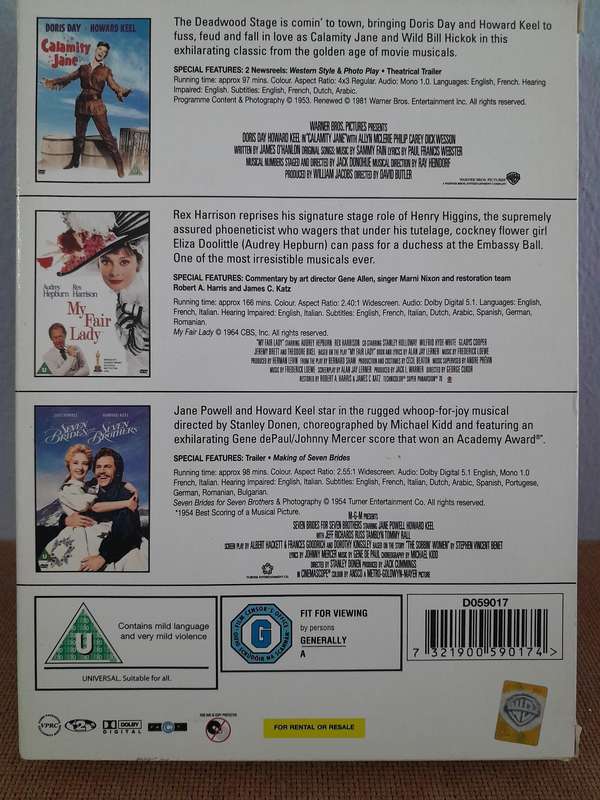 3 DVD Set - Calamity Jane & My Fair Lady & Seven Brides for Seven Brothers (3xDVD)