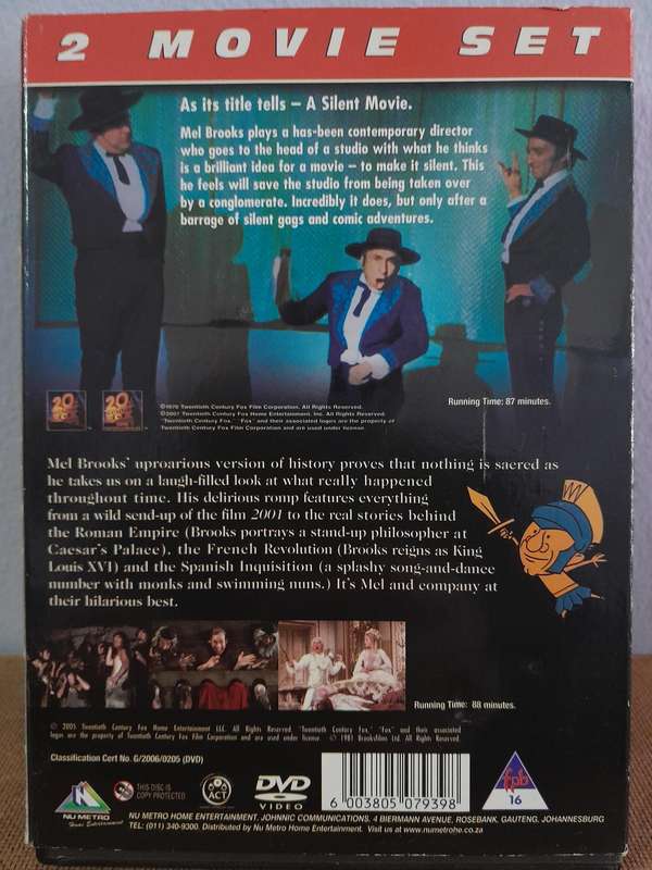 2 Movie Set - Silent Movie & History of the World Part1 - Mel Brooks (2xDVD)