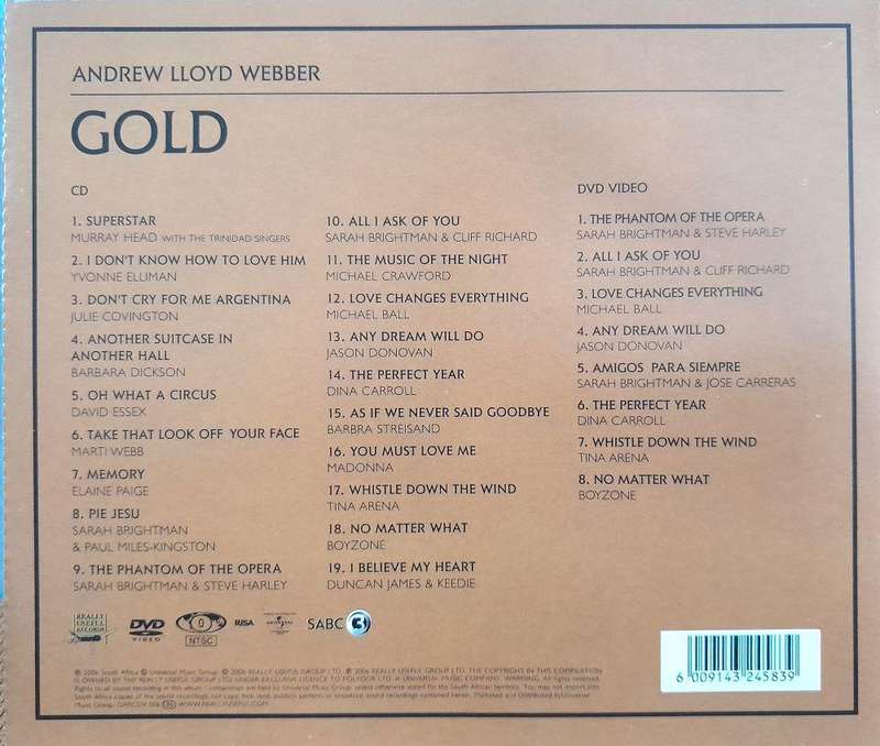 Andrew LLoyd Webber - Gold - The Definitive Hit Singles Collection (CD & DVD)