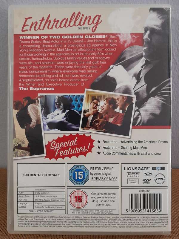 Mad Men - Season One, Two & Three - Jon Hamm (9xDVDs)
