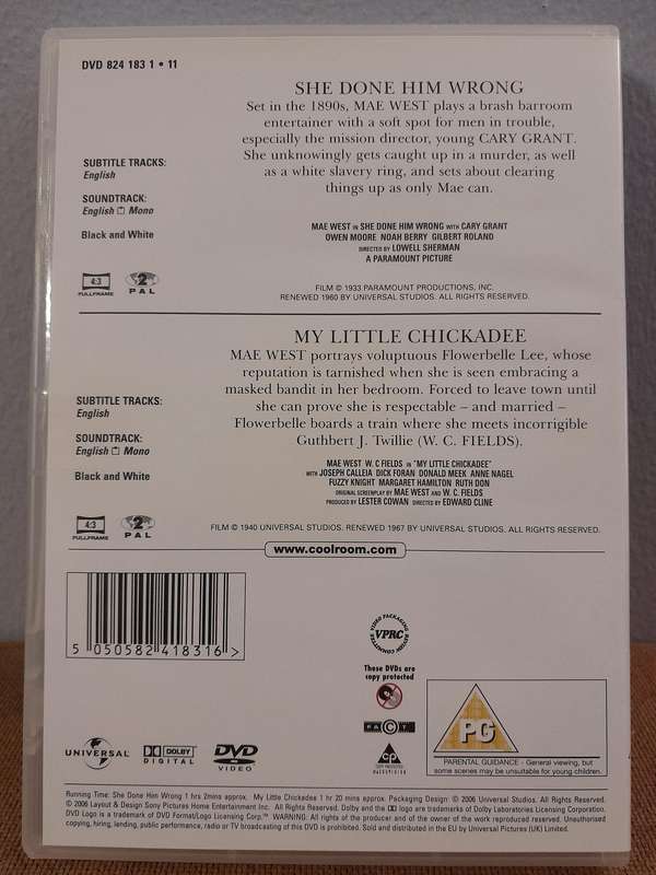 Mae West - 2 Movie Collection - # 1: She done him wrong - # 2: My Little Chickadee (2xDVD)