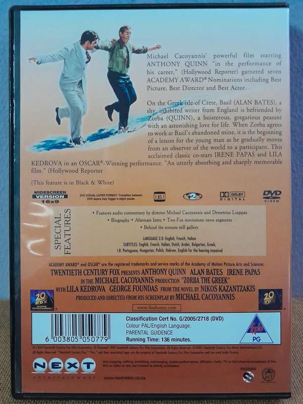 Zorba the Greek - Anthony Quinn (DVD) B&W