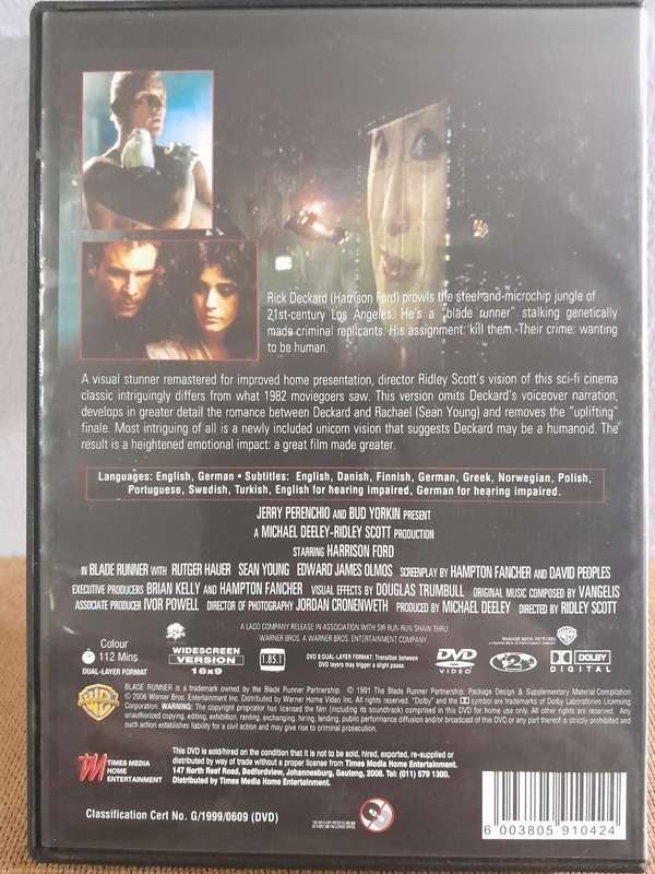 Blade Runner - Premium Collection - The Director's Cut - Harrison Ford & Rutger Hauer (DVD)