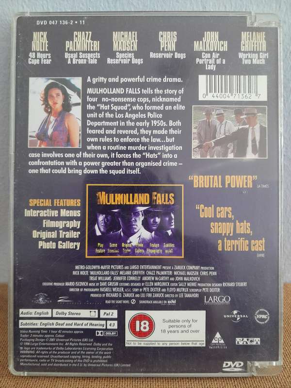 Mulholland Falls - Nick Nolte & John Malkovich (DVD)