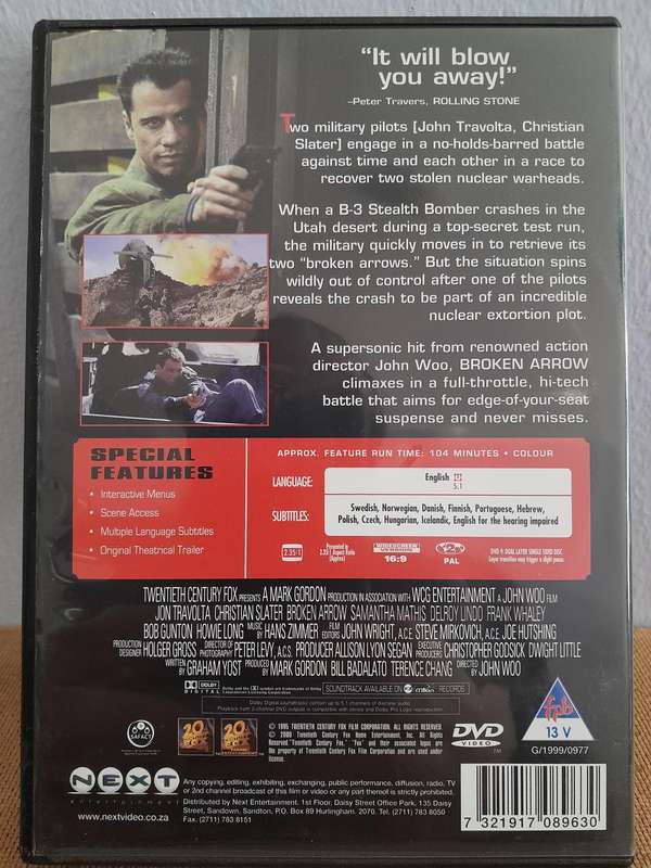 Broken Arrow - John Travolta & Christian Slater (DVD)