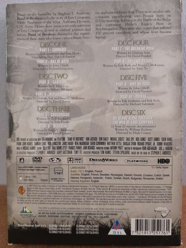 Band of Brothers - HBO TV Series - A Steven Spielberg Presentation (6xDVD)