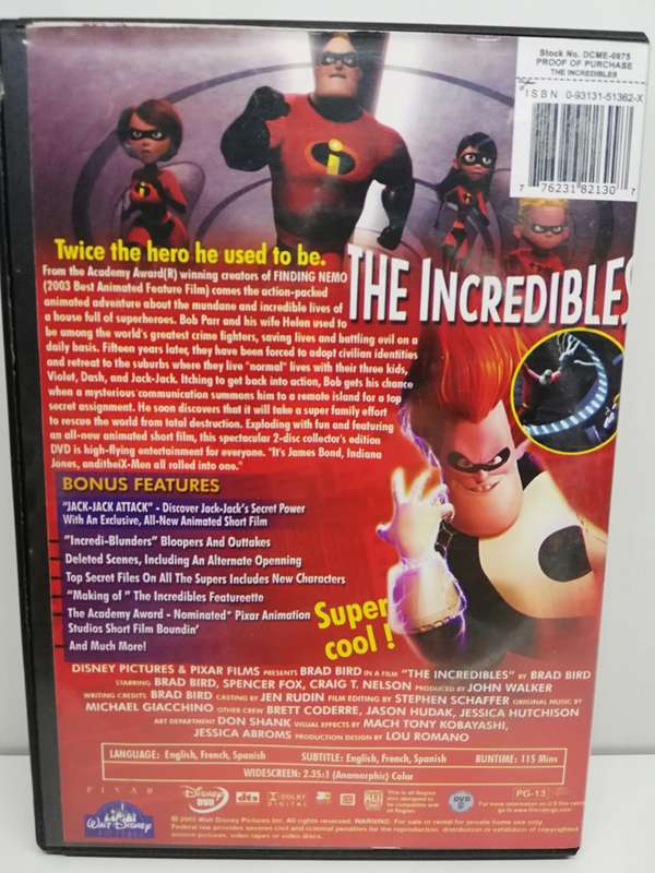 The Incredibles (DVD) Widescreen