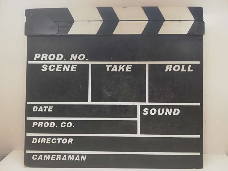 Wooden chalk clapperboard