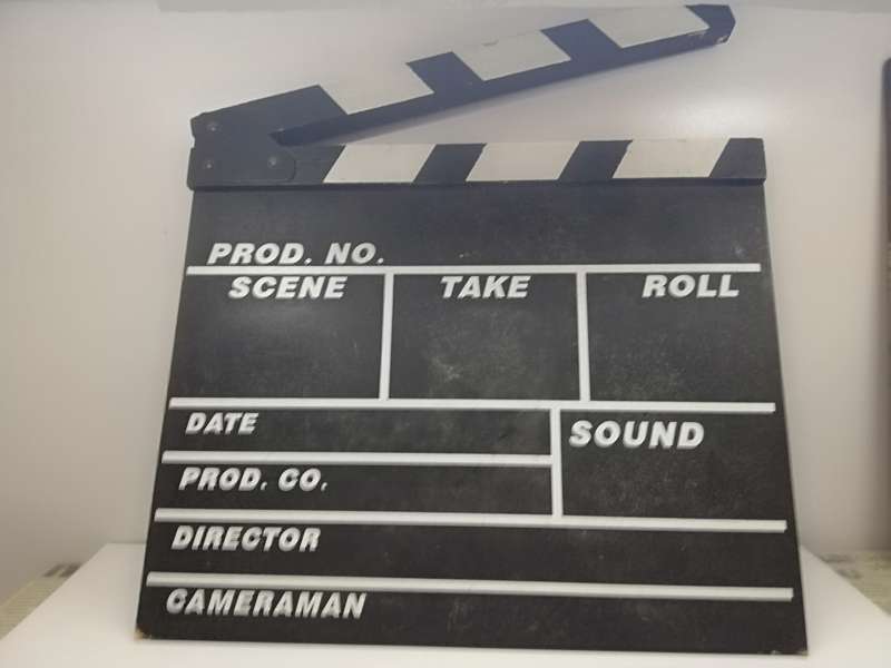 Wooden chalk clapperboard