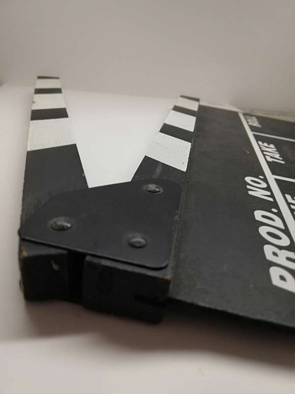 Wooden chalk clapperboard