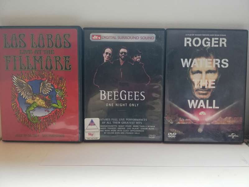 3 X Music Videos - Roger Waters The wall - Bee Gees One Night Only - Los Lobos Live (DVD)