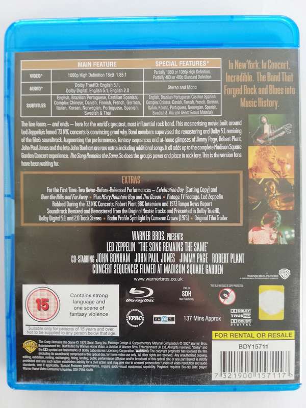 Led Zeppelin - The song remains the same (Blu-ray Disc)
